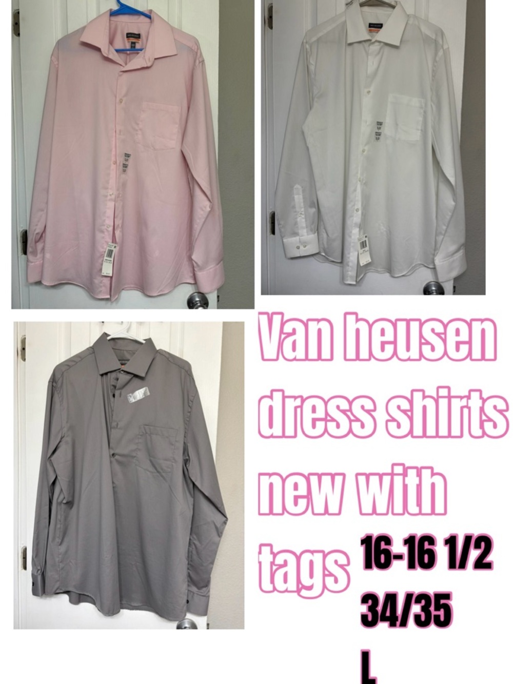 Van Heusen Men's Dress Shirt bundle of 3